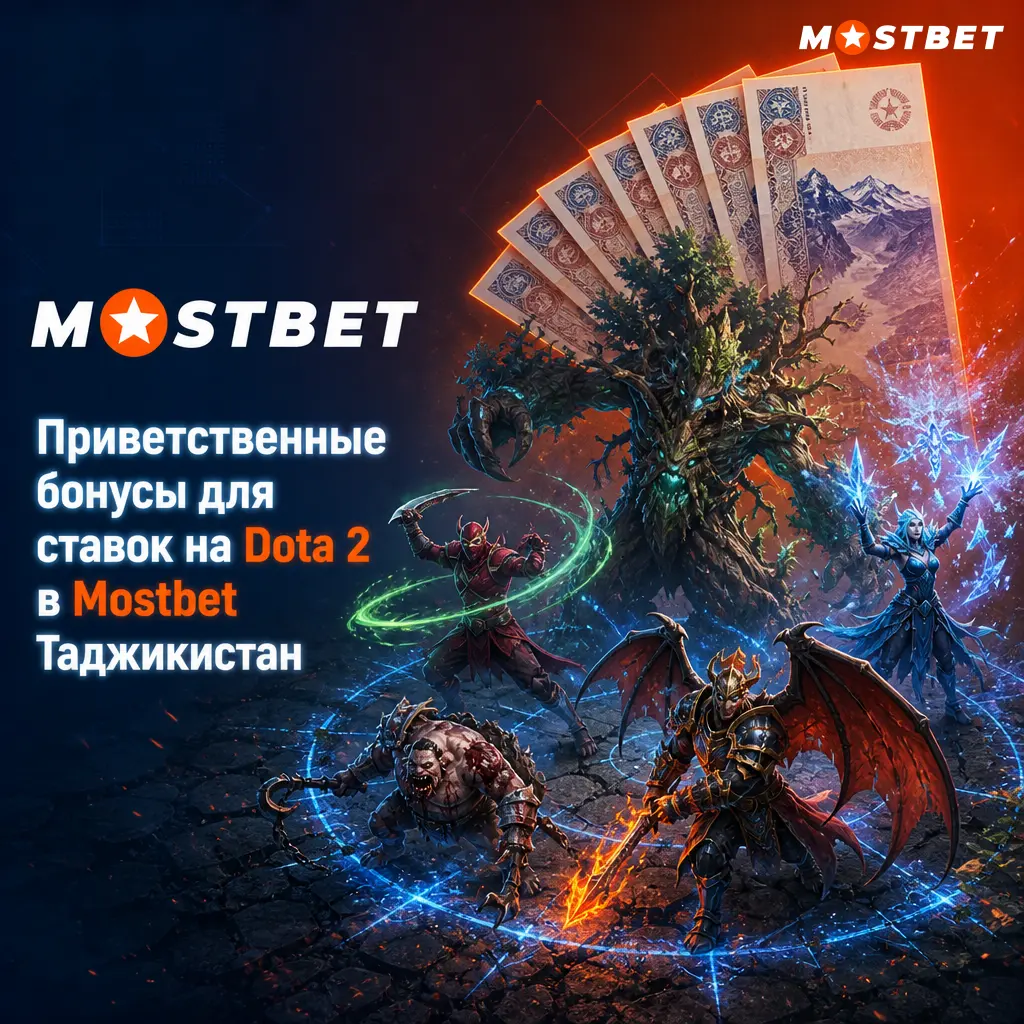 Приветственный бонус 125% до 4500 TJS и 250 FS в Mostbet Таджикистан для ставок на Dota 2