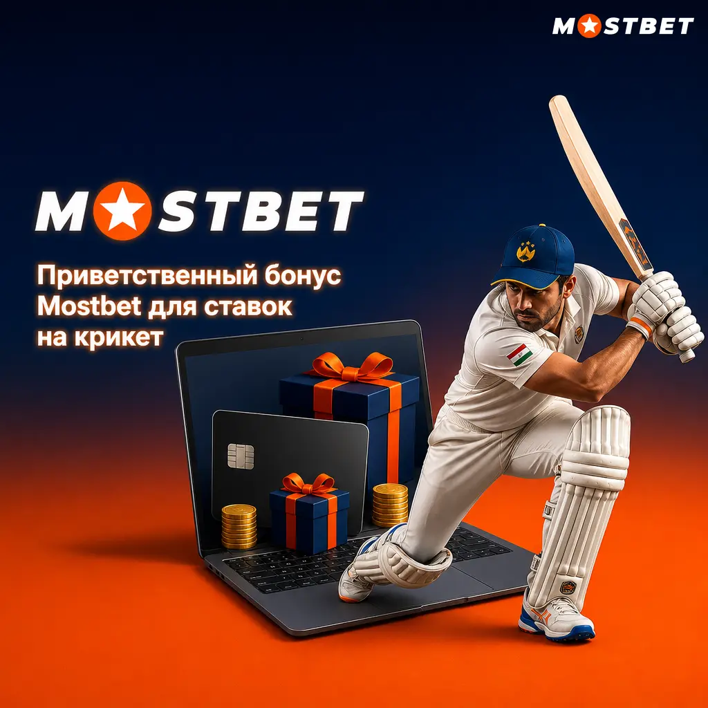 Приветственный бонус Mostbet 125% до 4 500 TJS и 250 FS для ставок на крикет: IPL, T20 и тест-матчи