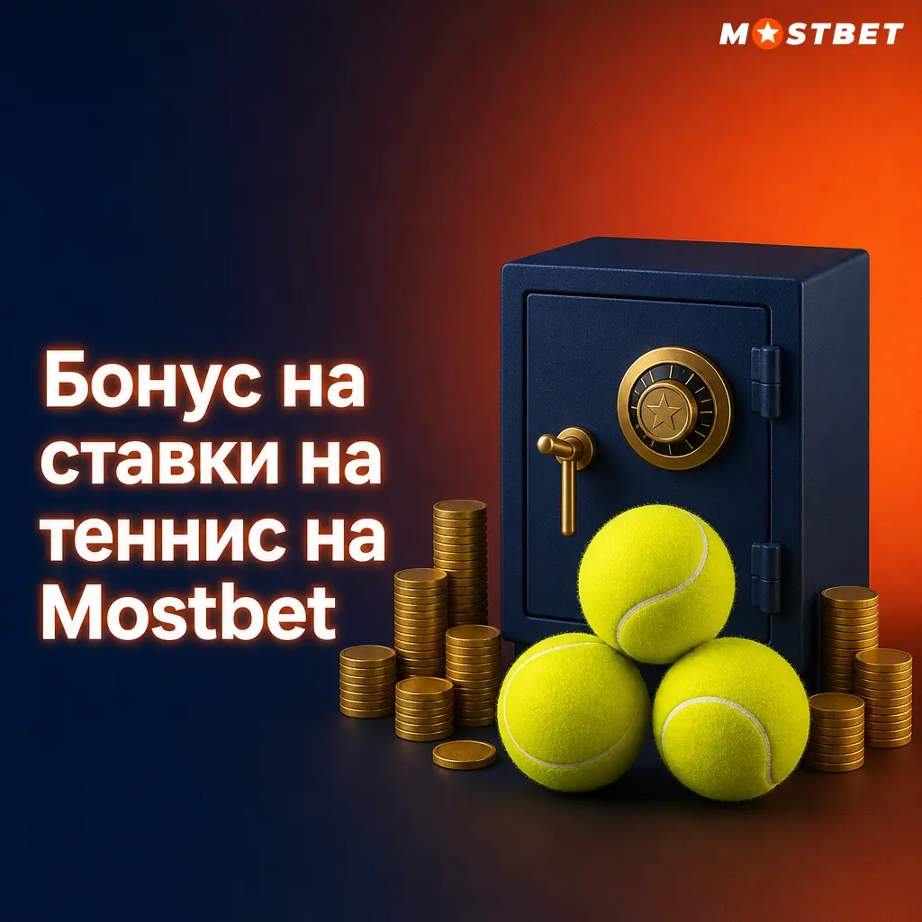 Бонус Mostbet на ставки на теннис: до 100% на первый депозит, максимум 2500 сомони, отыгрыш за 30 дней