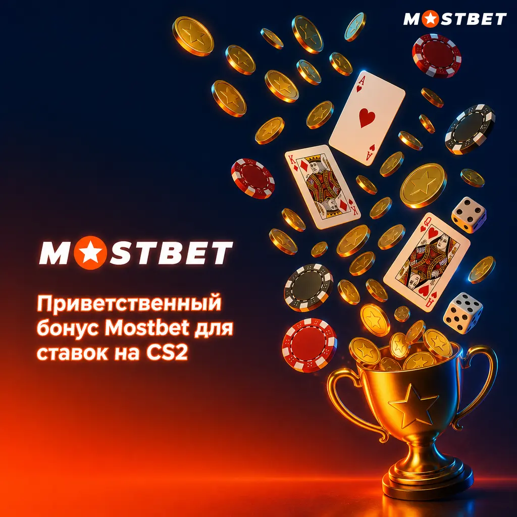 Приветственный бонус Mostbet 125% до 4 500 TJS + 250 FS для ставок на CS2 и киберспорт